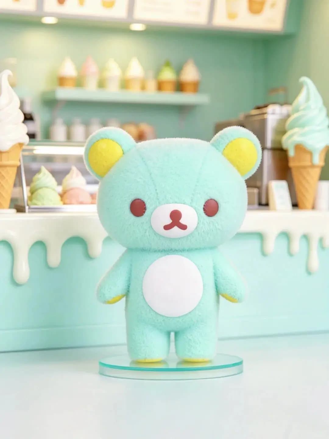 Série Rilakkuma Pink Sherbet, Boîte Mystère, Figurine de Collection Floquée, Décoration de Bureau, O