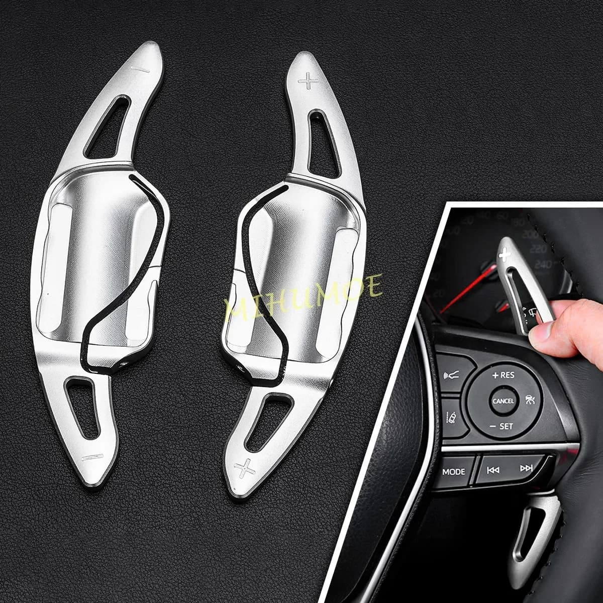 Pagaie de volant intérieure en aluminium, accessoires d'extension de manette de vitesse, Toyota Camr