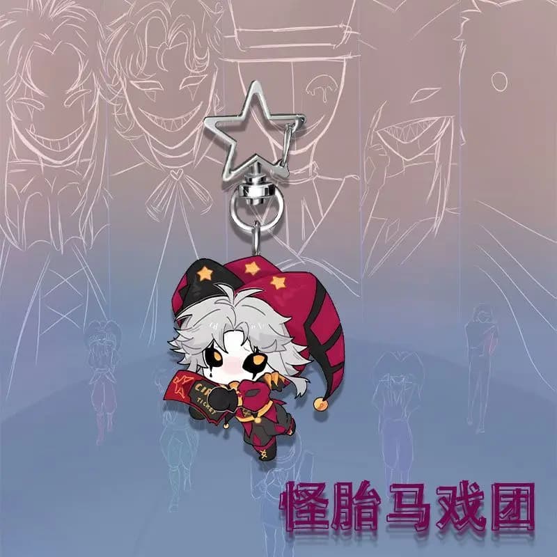 Le cirque de Freaks, Pierrot Harlequin ‌   Porte-clés Cosplay Anime, Porte-clés Étoile, Pendentif po