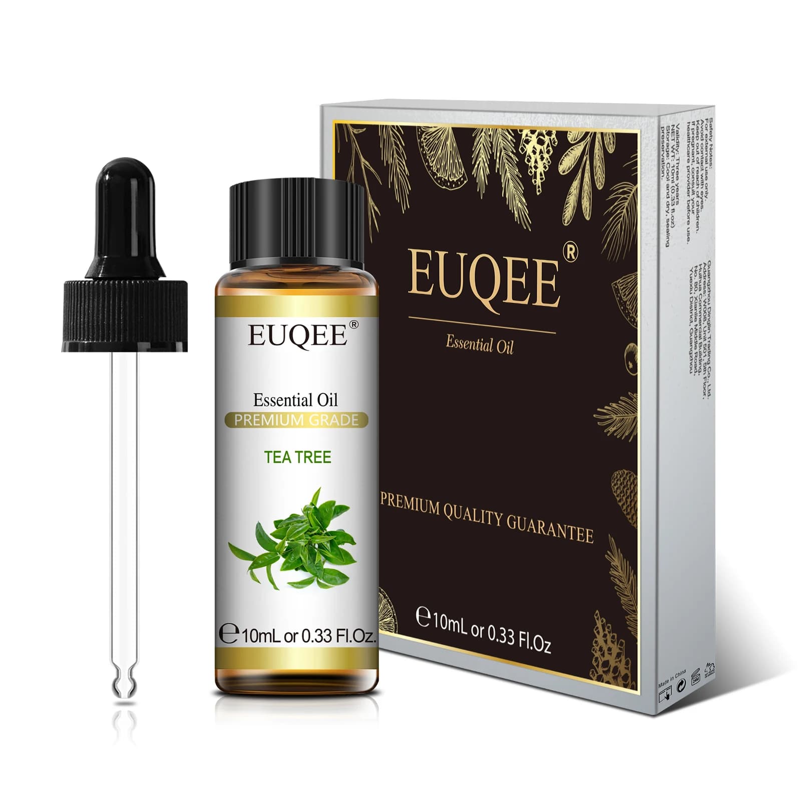 EUQEE 10ml Huile Essentielle Naturelle Pure Lavande Jasmin Eucalyptus Vanille Bois de Sandal Orange 