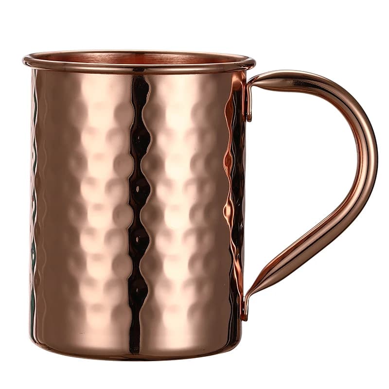 Mug Moscow Mule en cuivre pur 400 ml (13,3 oz) – Tasses à bière, café et lait en cuivre durable – Va