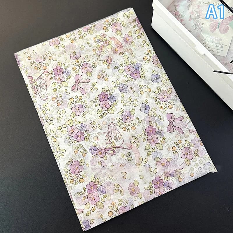 Papier de soie à motifs de tulipes élégant, Design Floral avec feuilles vertes pour emballage de cad