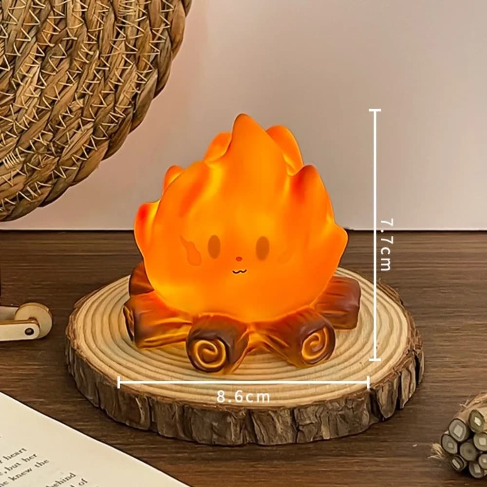 Lampe à bougie électronique LED au design flamme, ambiance feu de camp, design nordique, décoration 