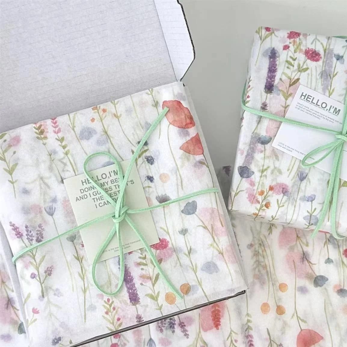 Papier de soie Floral pour Bouquet de fleurs, 10 pièces, papier d'emballage cadeau, papier d'art flo