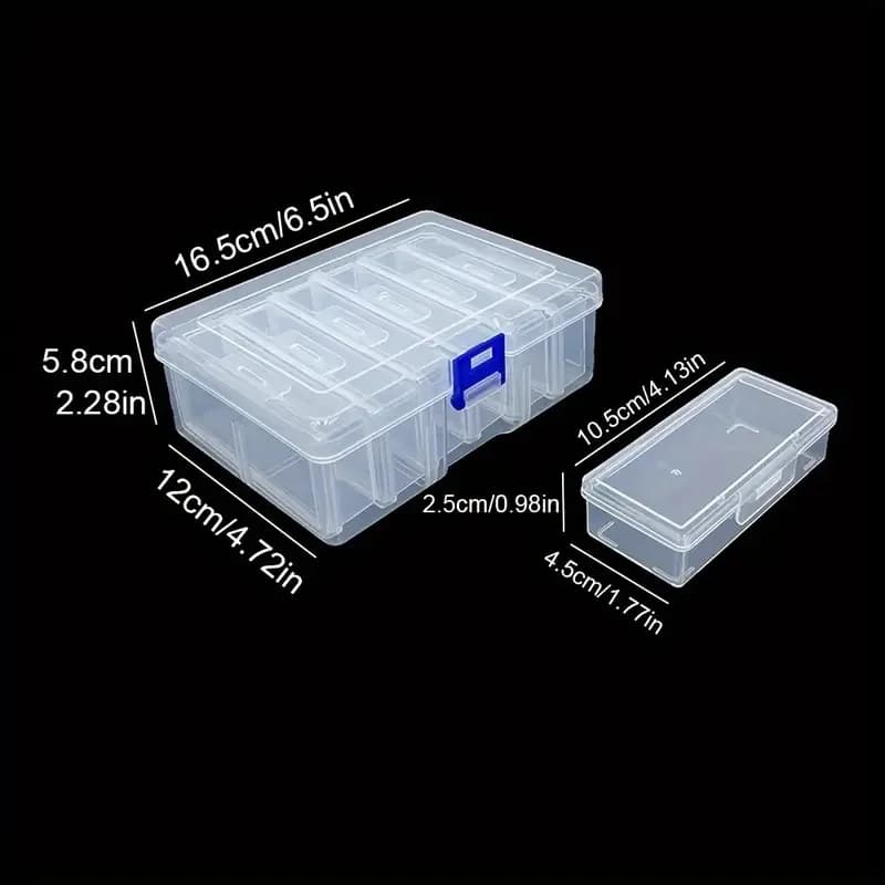 Boîtes de rangement rectangulaires réglables 6/12 compartiments, idéales pour l'artisanat, les perle