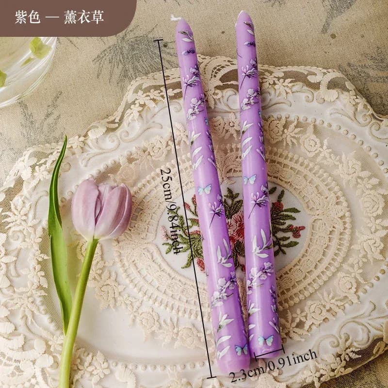 Bougies coniques peintes à la main de 25cm, longues bougies décoratives, cadeaux de luxe pour ses ac