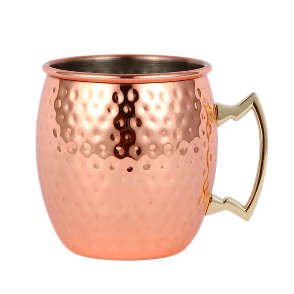 Tasse en cuivre en acier inoxydable, mules de Moscou, tasse à bière en métal, gobelet en cuivre, coc