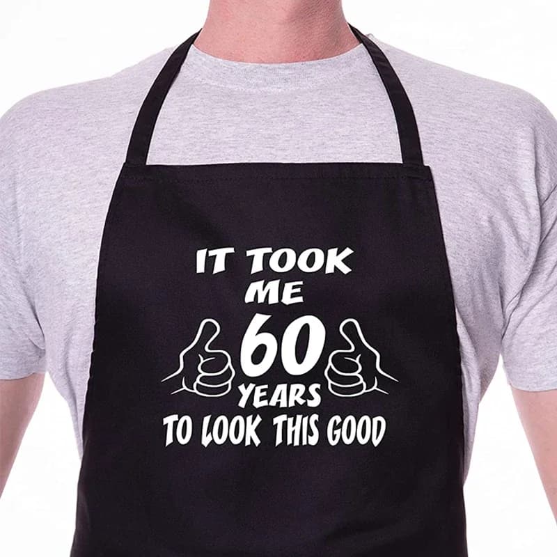 Tablier de barbecue des travailleurs de Noël, 60 ans, 60e anniversaire, grand-père, grand-mère, mama
