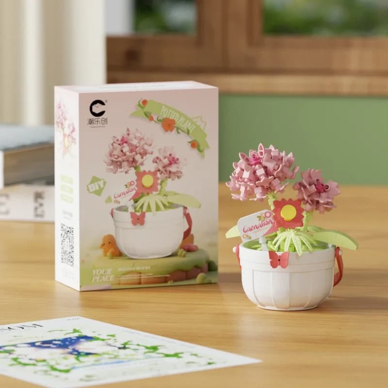 Blocs de construction pour cadeaux de noël, construction de paniers floraux créatifs, jouets éducati