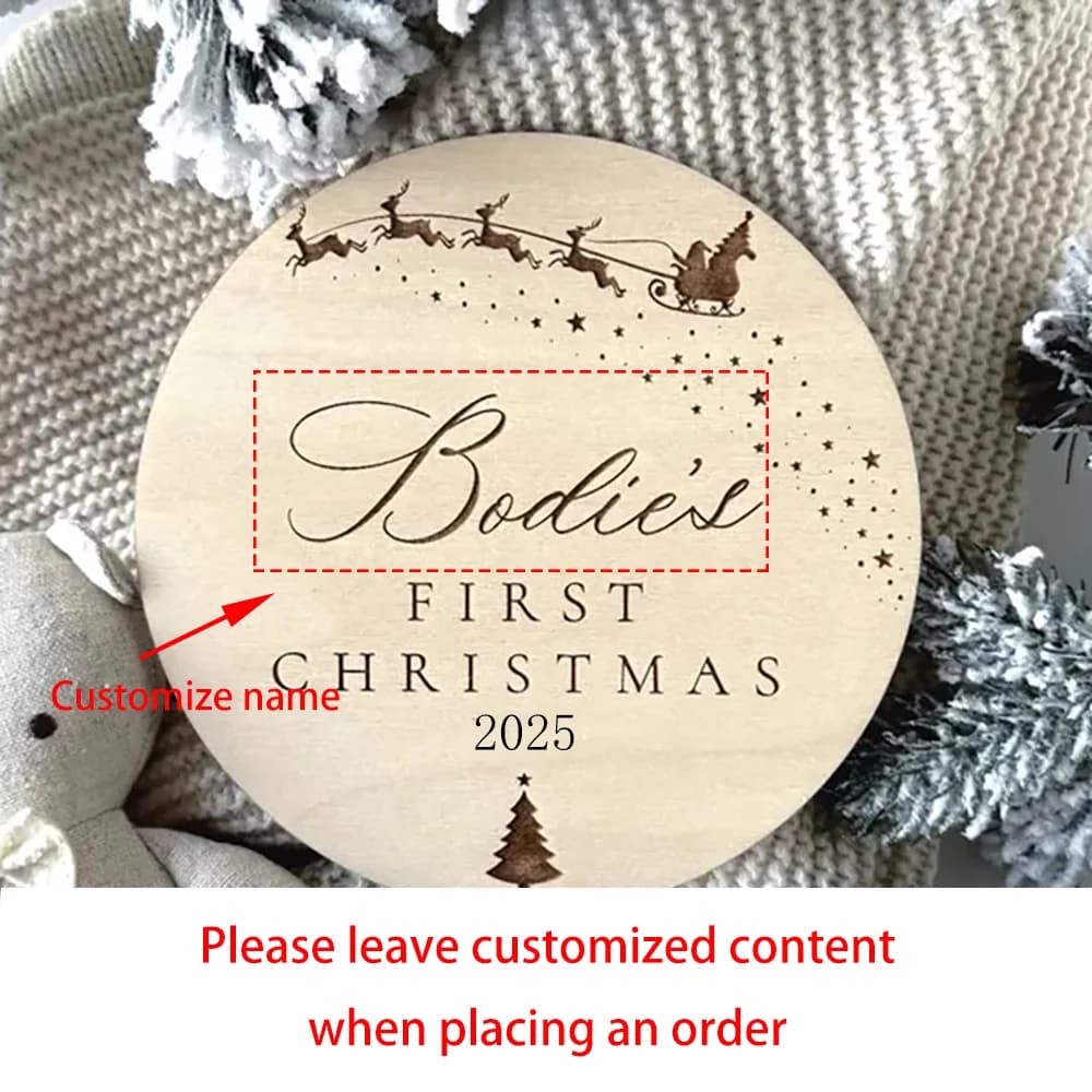 Souvenir personnalisé en bois pour bébé, marqueur de jalon de vacances de noël, accessoire Photo pou
