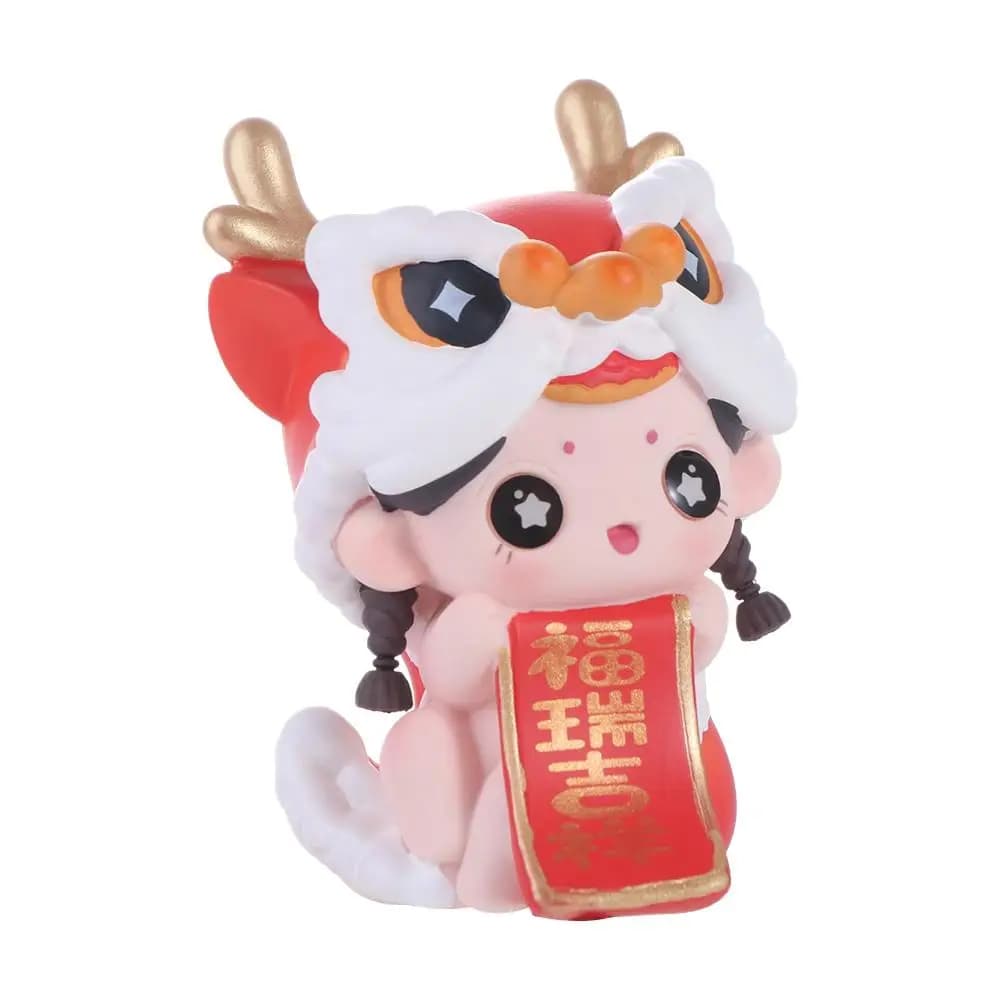 Cadeau Lion dansant pour garçon et fille, poupée de danse du lion du Nouvel An chinois, lion rouge d