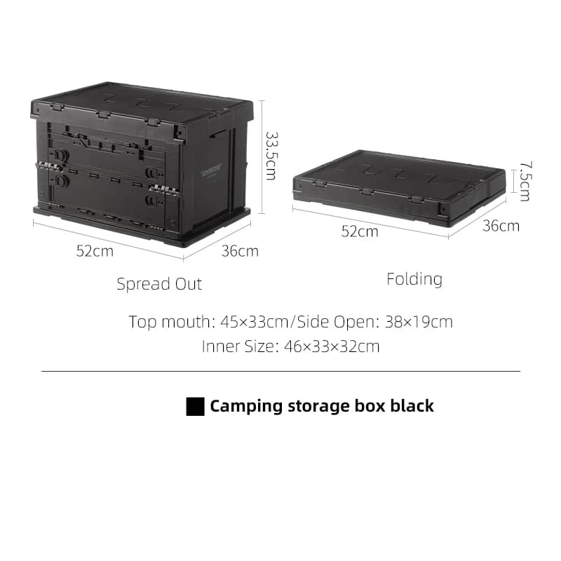 Maison/extérieur classique noir rétro Vintage boîte pliante de rangement pour le Camping