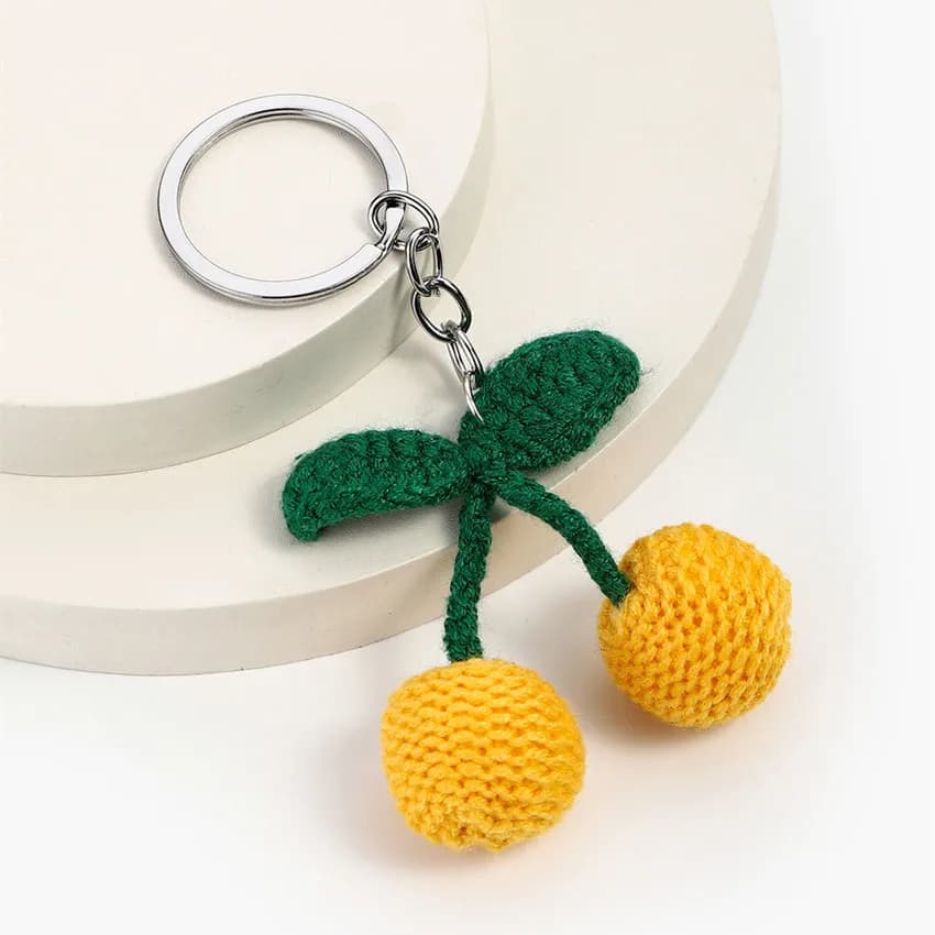Pendentif à breloque cerise, accessoires de sac à main, porte-clés de voiture pour filles, accessoir