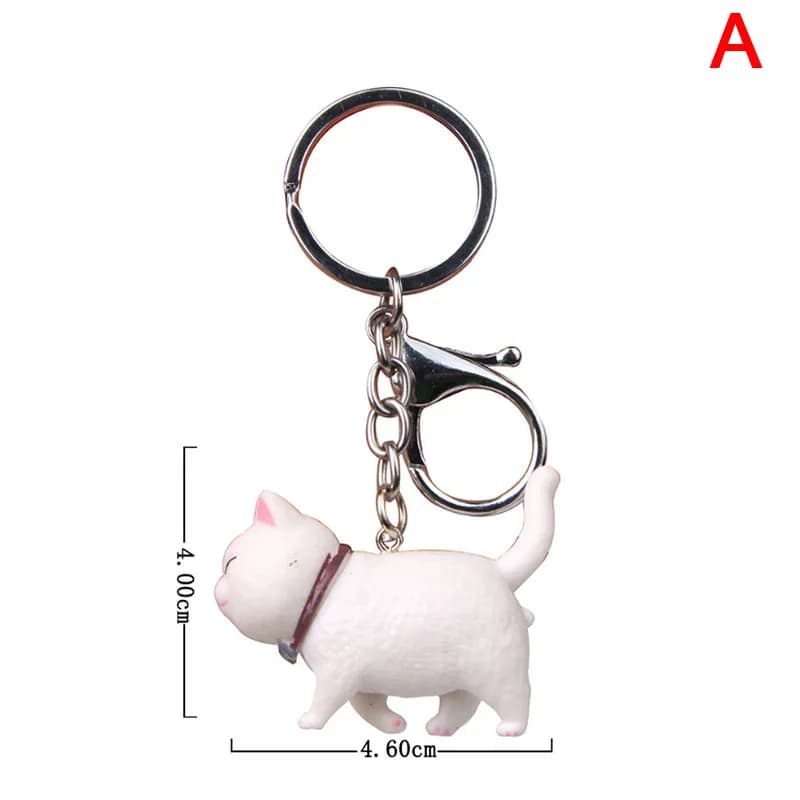 Porte-clés animal de dessin animé pour femme, pendentif chat créatif, porte-clés de voiture, sac à m