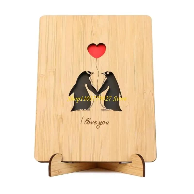 C4DF Carte célébration en bois décorative CADEAU MEMORAL MEMORAL CADI