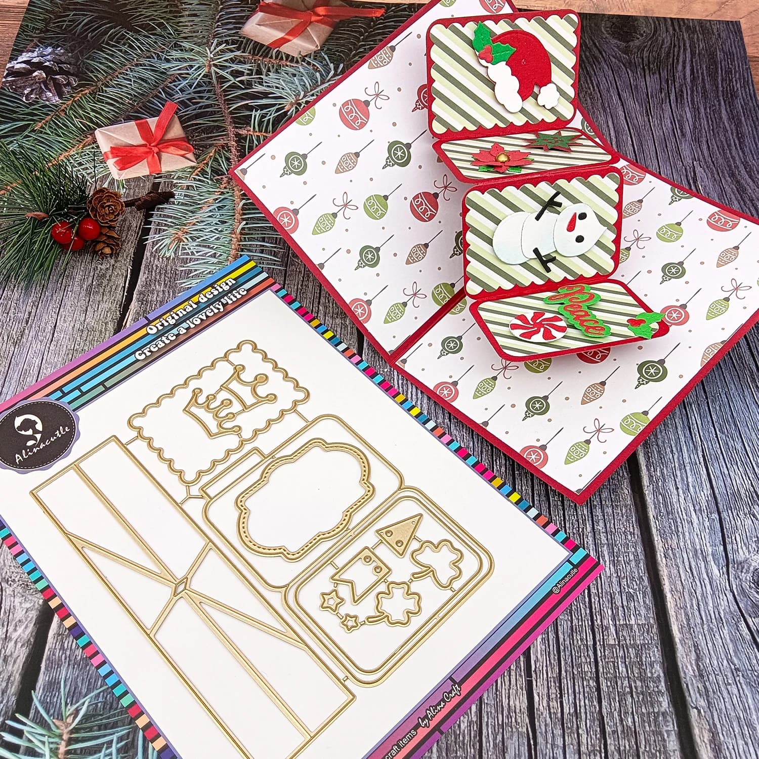 Carte Pop-Up découpée en métal, matrices dorées découpées pour cadeau, artisanat en papier, fabricat