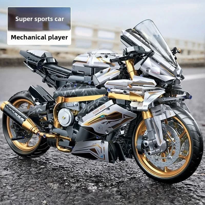 Nouveau modèle de moto, blocs de construction difficiles à assembler, jouet pour garçon, cadeau d'an