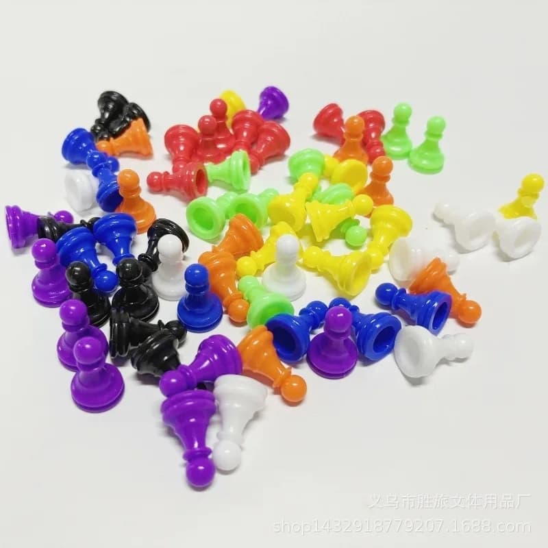 Pièces d'échecs en plastique pour jeux de société, 50 pièces, paquet de suppléments, marqueurs de ta
