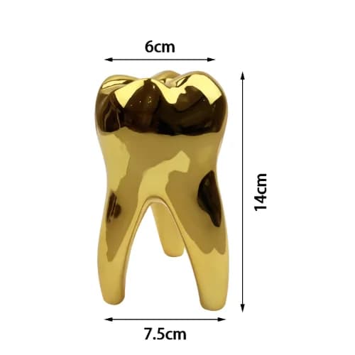 Figurine de dent en or/argent, modèle de dent, ornement artisanal, cadeau pour dentiste, décoration 