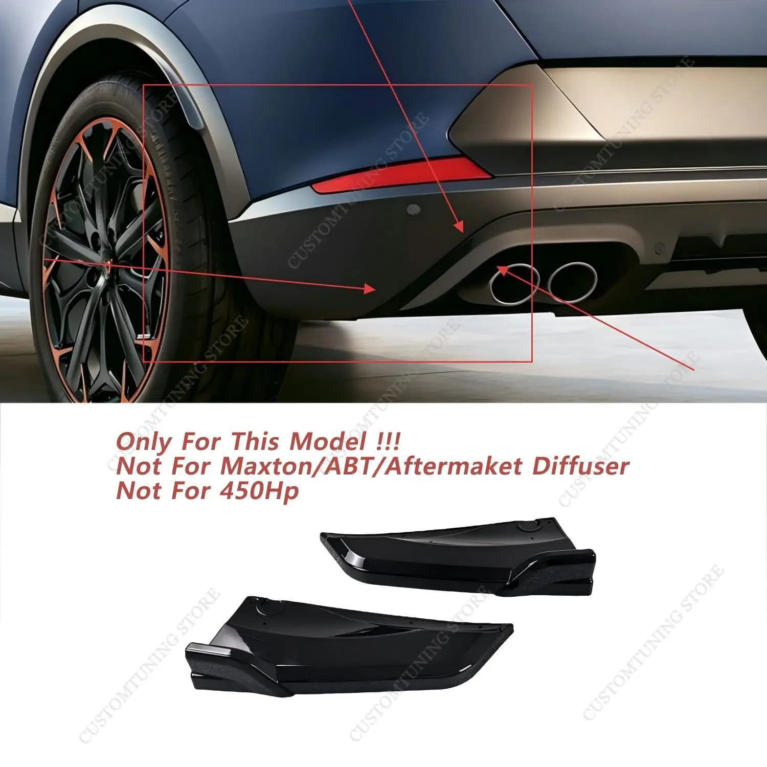 Pour Cupra Formentor 2020-2024 pré-lifting, 2 pièces, style Max, noir brillant, ABS, séparateurs lat