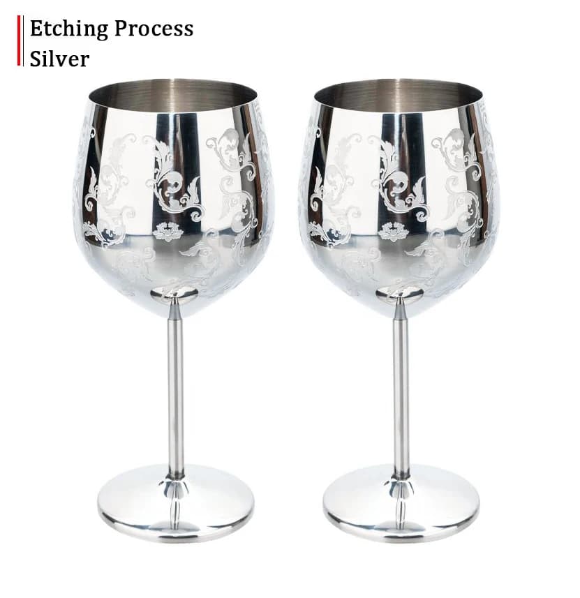 Grapevine gravure verre à vin rouge gobelet pour fête de mariage verre à vin en acier inoxydable gob