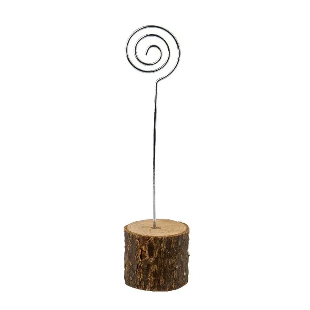 Avec fil tourbillonnant écorce porte-mémo support Photo bois Place porte-cartes carte Message Table 