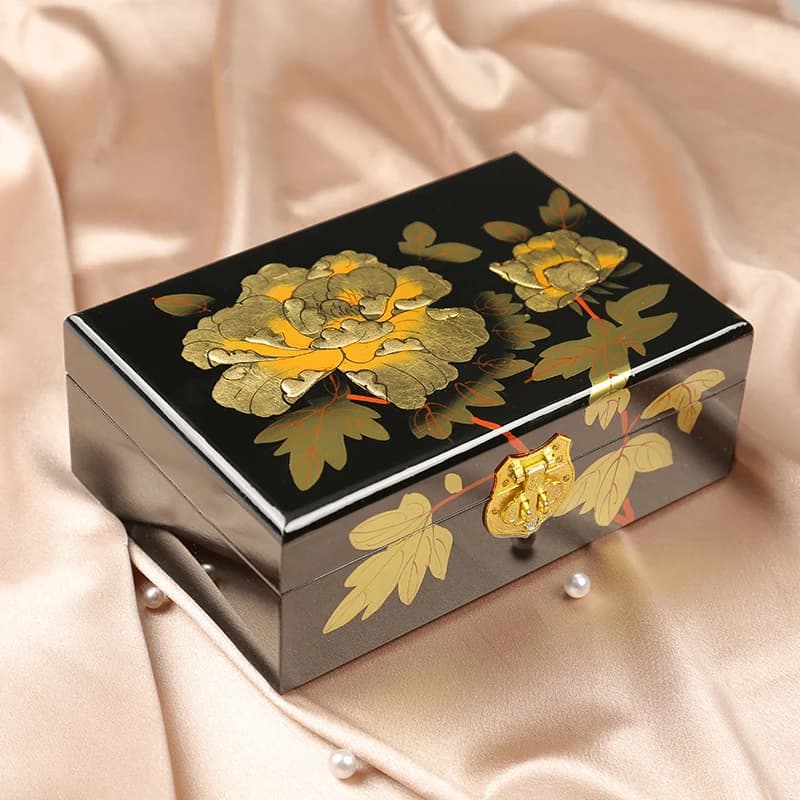 Pingyao – boîte à bijoux en laque, mallette de rangement chinoise élégante fabriquée à la main pour 