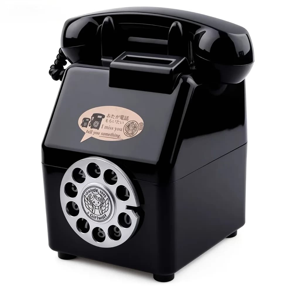 Tirelire téléphone vintage : Ornement de bureau élégant pour salon, chambre, boutique. Cadeau parfai