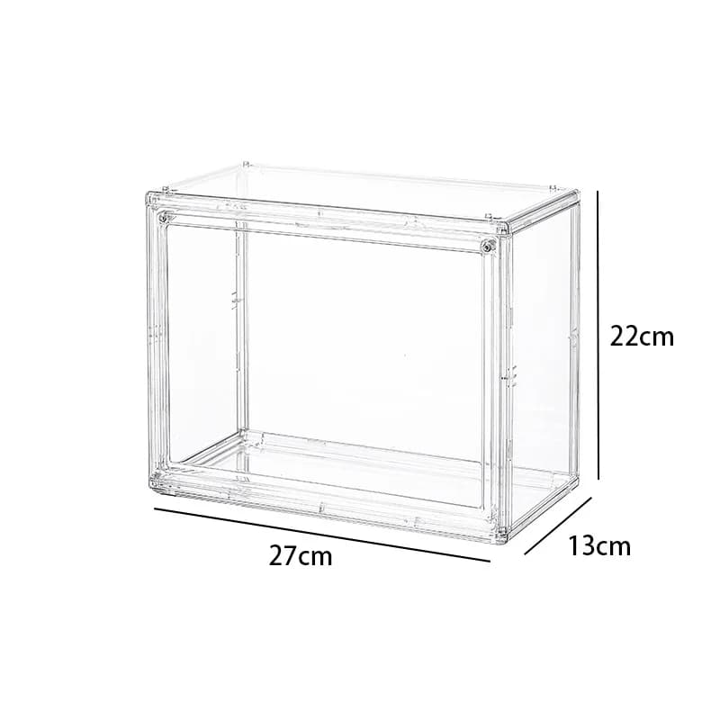 Boîte de rangement de bureau en acrylique transparente pour cosmétiques et figurines, empilable, com