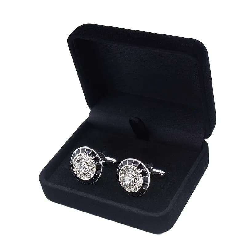 Boîte à boutons de manchette floquée haut de gamme, boîte-cadeau d'affaires pour hommes, emballage d