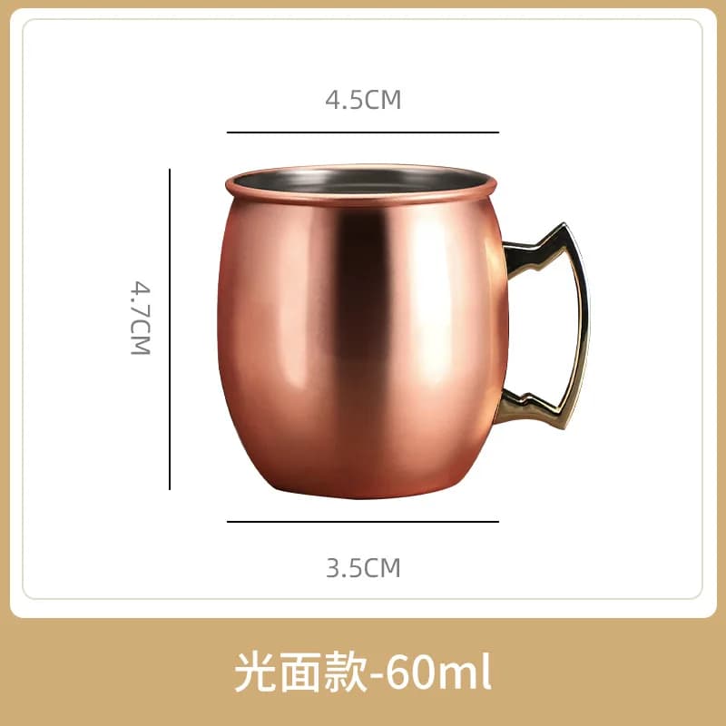 Tasses à Mule de Moscou de 2oz, tasse à Cocktail en acier de 60ml, tasses en cuivre de Mule de Russi