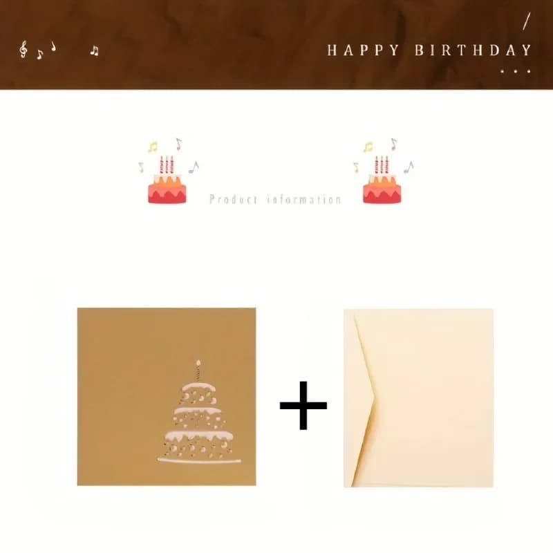 Cartes de vœux d'anniversaire musicales, carte-cadeau Pop-Up 3D avec cartes cadeaux musicales Led av