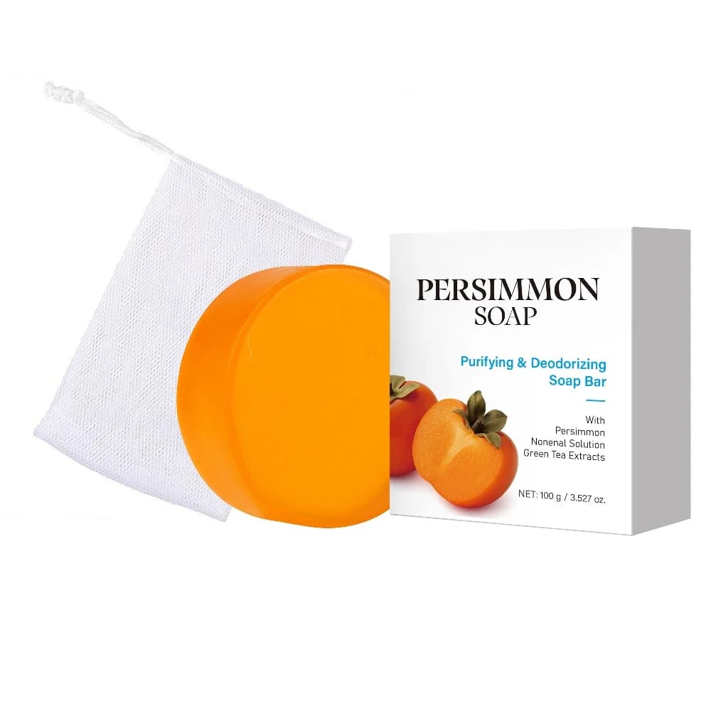 Barre de savon kaki pour odeur corporelle, extrait de kaki et de thé vert pour hommes et femmes, dou