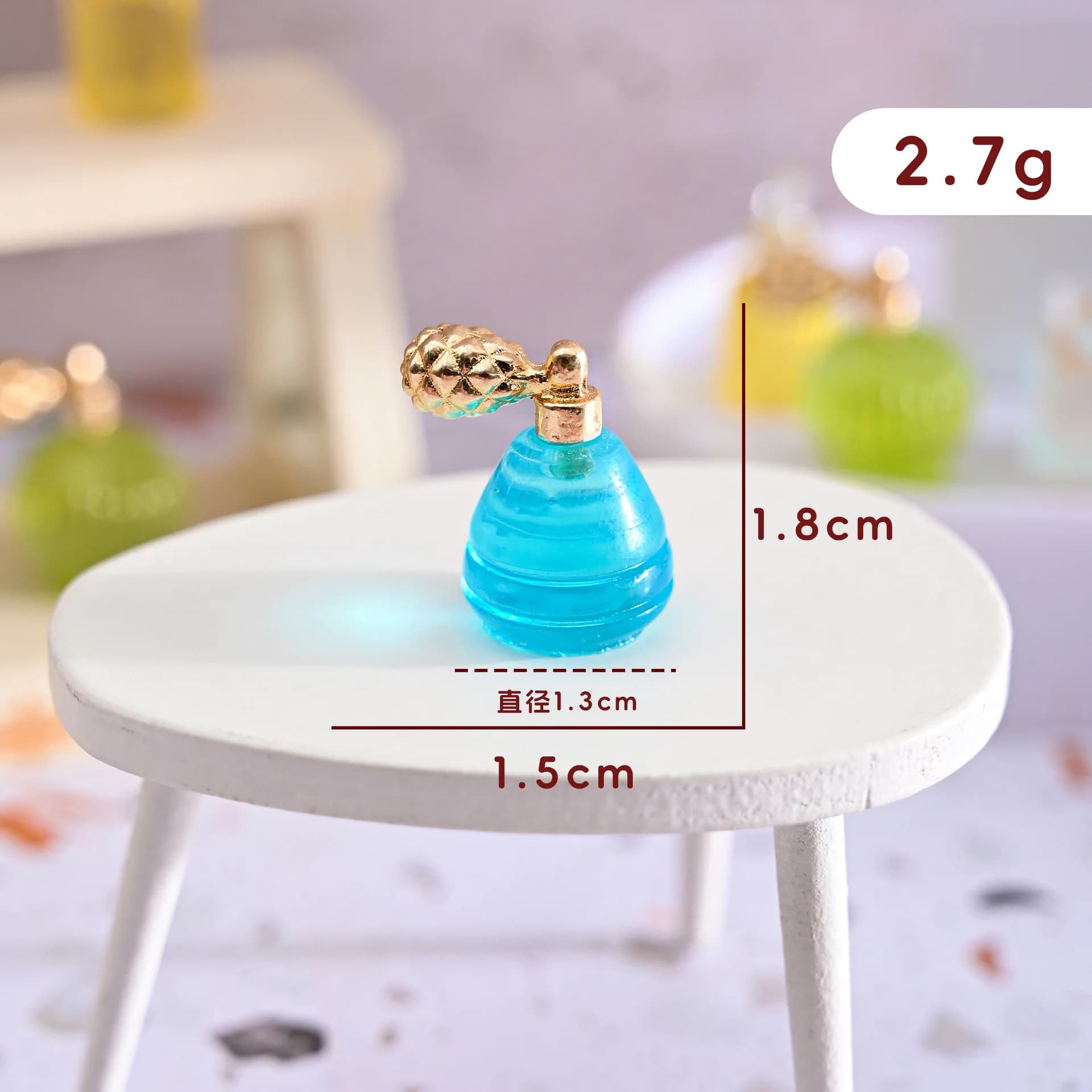 Mini bouteille de parfum en résine colorée, modèle miniature 1:12, décoration de scène domestique, o