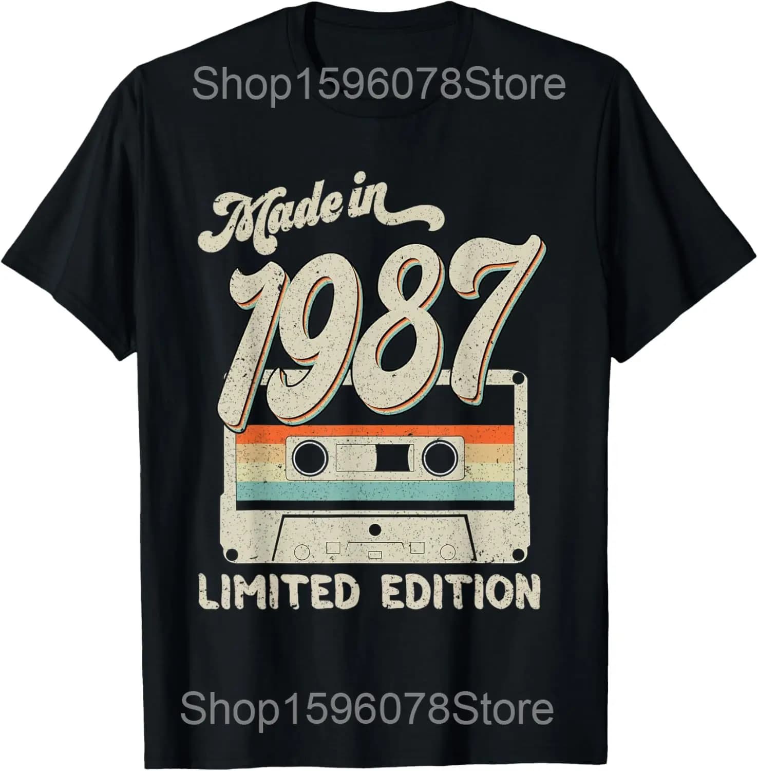 Vintage 1987 38e anniversaire cadeaux hommes femmes 38 ans t-shirts Humor Streetwear t-shirt à manch