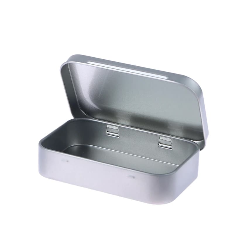 Petite boîte de rangement vide en fer blanc argent noir, 1 pièce, organisateur pour argent, pièce de