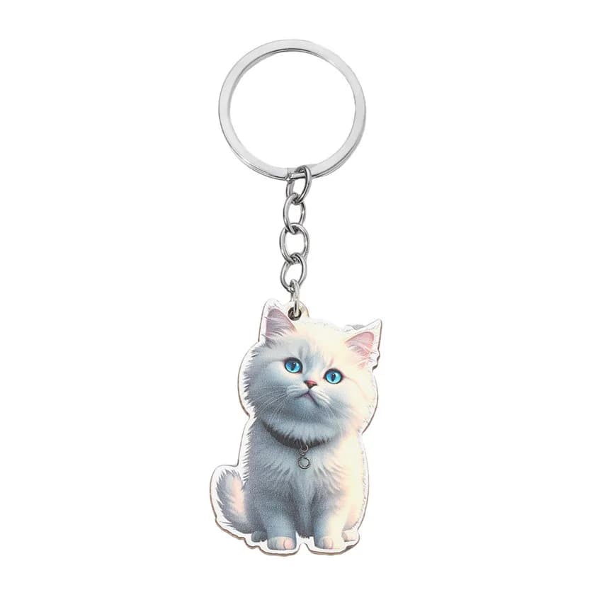 Porte-clés de chat noir et blanc de dessin animé pour femmes, porte-clés de chaton mignon, accessoir