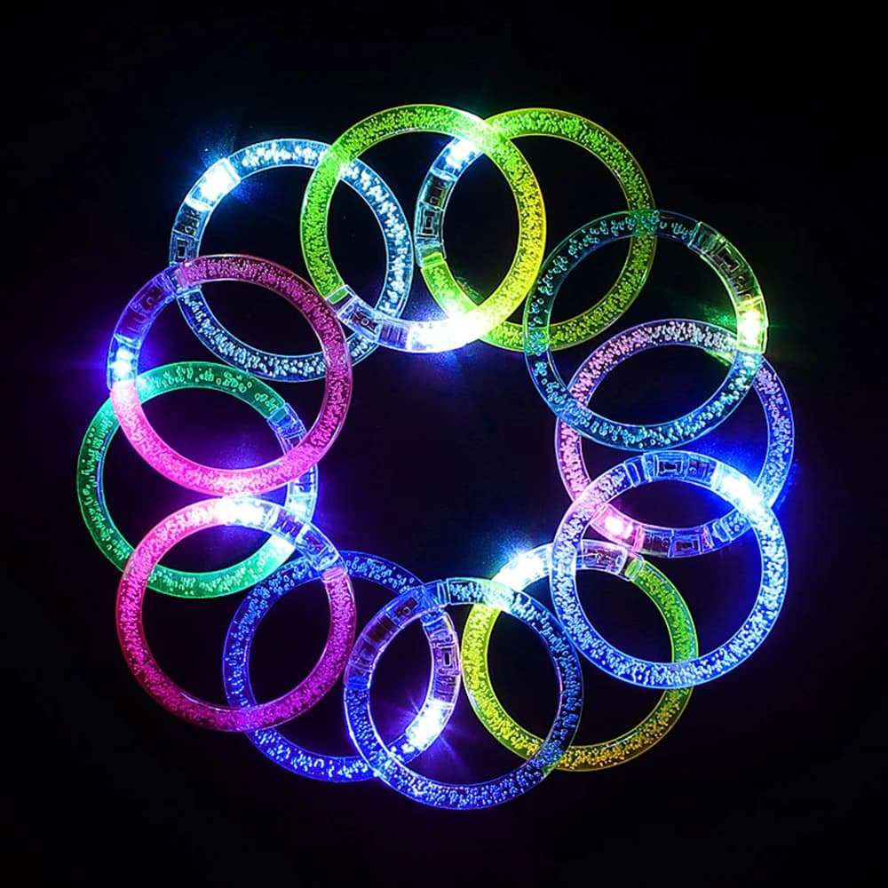 12/30 pièces enfants adultes fournitures de fête lumière LED Bracelet jouets anniversaire mariage in