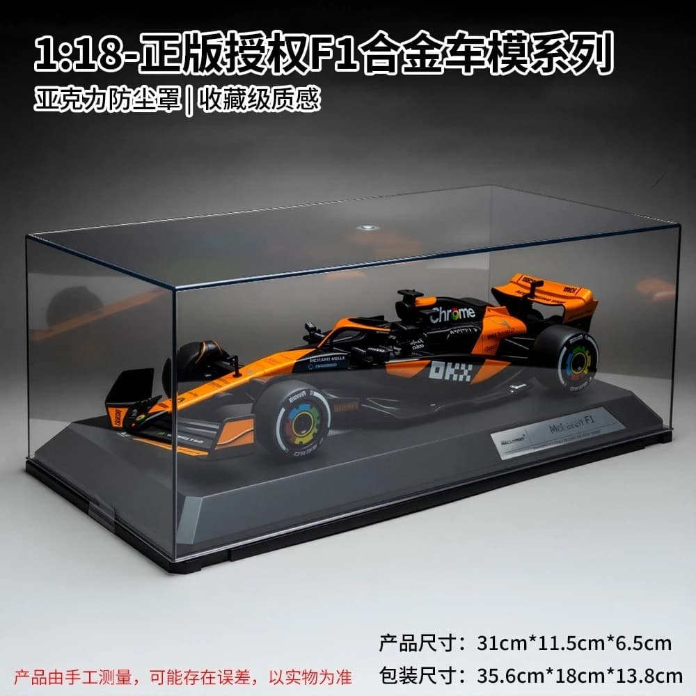 Simulation de couvercle anti-poussière 1:18 formule F1, modèle de voiture de sport en alliage, ornem