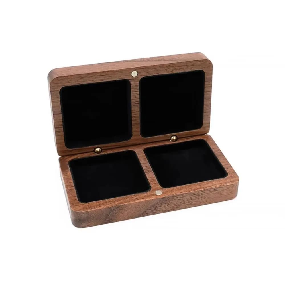Boîte à bagues en bois pour couple, double compartiment, grande capacité, boîte porte-bagues, organi
