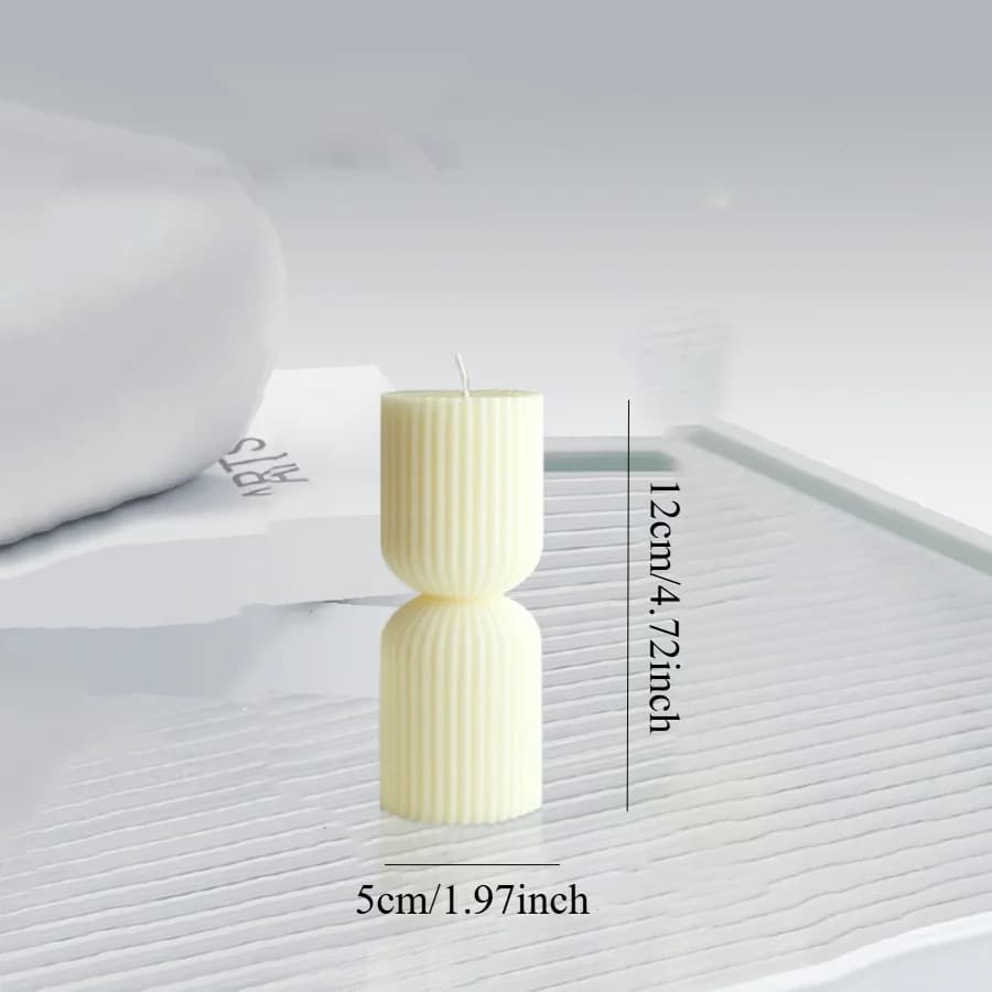 Bougie parfumée en cire de soja, style nordique minimaliste, cylindrique côtelée, pour aromathérapie
