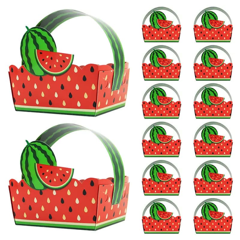 Panier de fruits et de fleurs, boîte en papier, boîte à bonbons Portable pour enfants, emballage cad