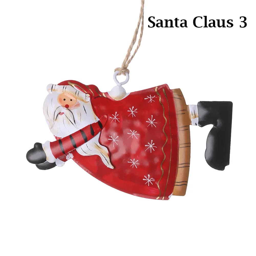 Ornement de Noël en métal rétro, ange, père Noël, bonhomme de neige, décor d'arbre de Noël, conflicP