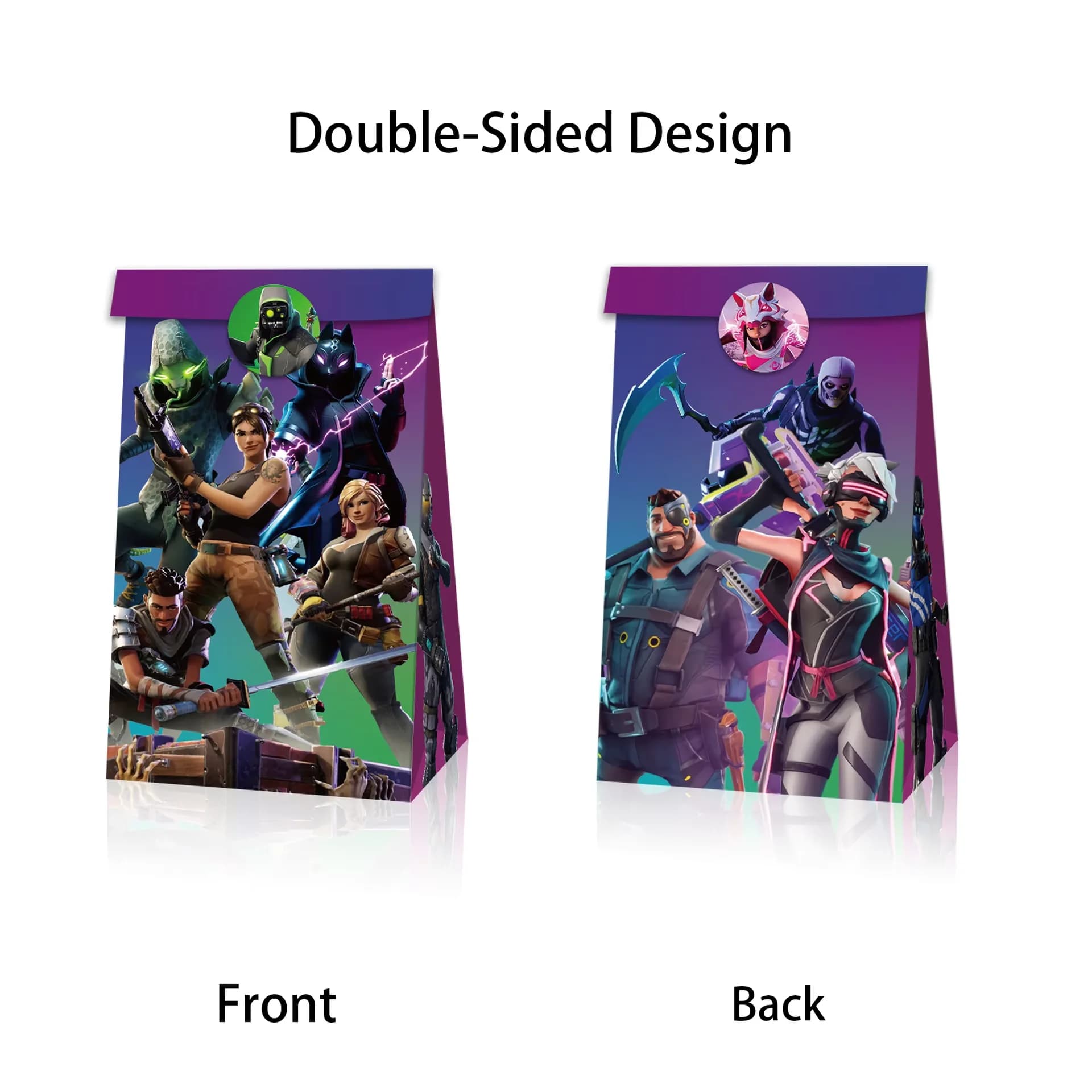 Sacs cadeaux Fortnite pour jeu de tir, décoration de fête d'anniversaire pour enfants, sacs à bonbon