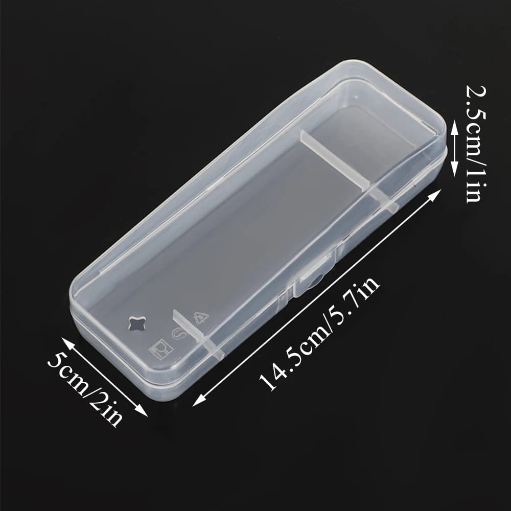 Boîte de rangement universelle pour rasoir, boîte à poignée entièrement transparente en plastique, b
