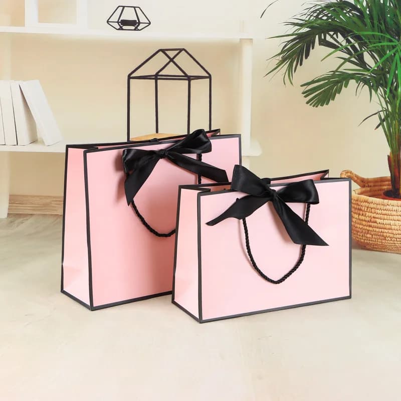 [Paquet de 2/6] joli sac cadeau rose de haute qualité, boîte-cadeau, ornement, livre de pyjama, poig