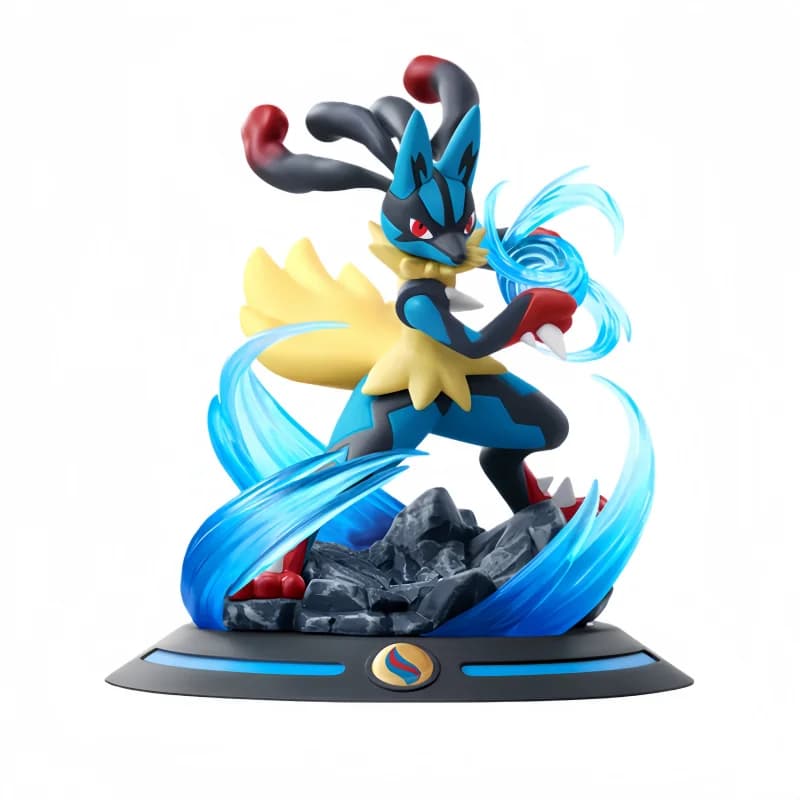 Figurines d'action Pokémon Anime Mega Lucario Funism, modèle original authentique, figurine de colle