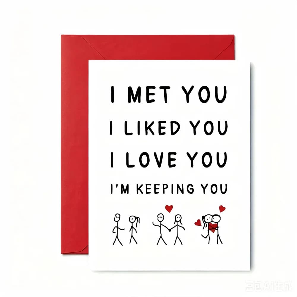 1 PC Carte de vœux 'Je t'ai connu, j'ai aimé te connaître, je t'aime', Cartes de vœux pour relations