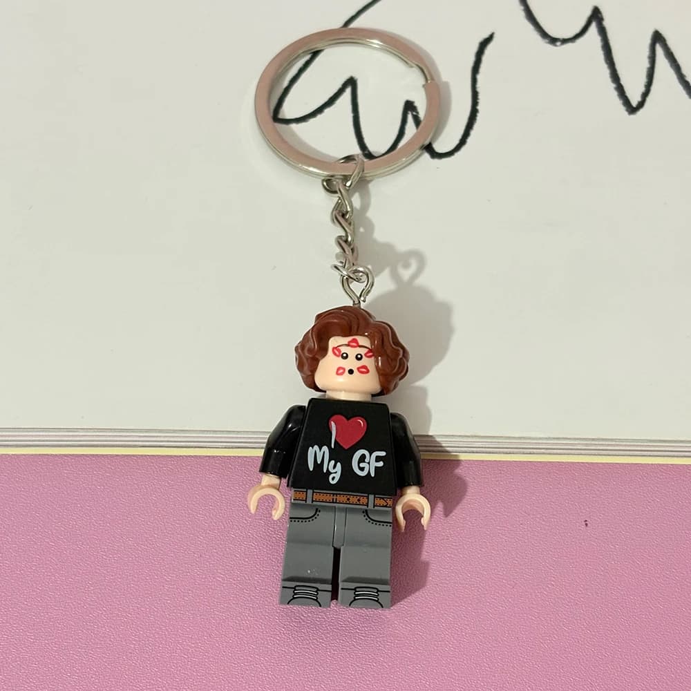 Ensemble de porte-clés pour couple fait à la main, je t'aime mon petit ami/ma petite amie, pendentif