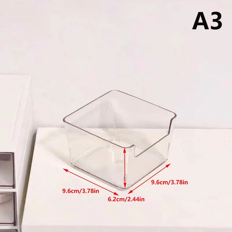 Boîte de rangement en acrylique, boîte en plastique transparente pour cosmétiques de bureau, dortoir